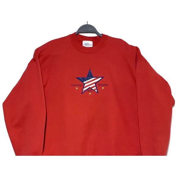 United We Stand Pullover Sweatshirt Women's Size XL Red Long Sleeve MC Energy - Picture 4 of 6